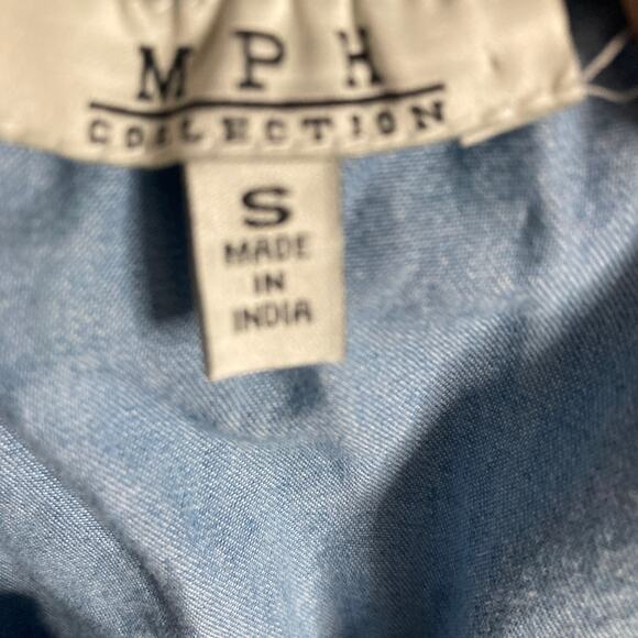 MPH Collection Dress Womens Small Tiered Denim Medium Wash - Picture 4 of 11